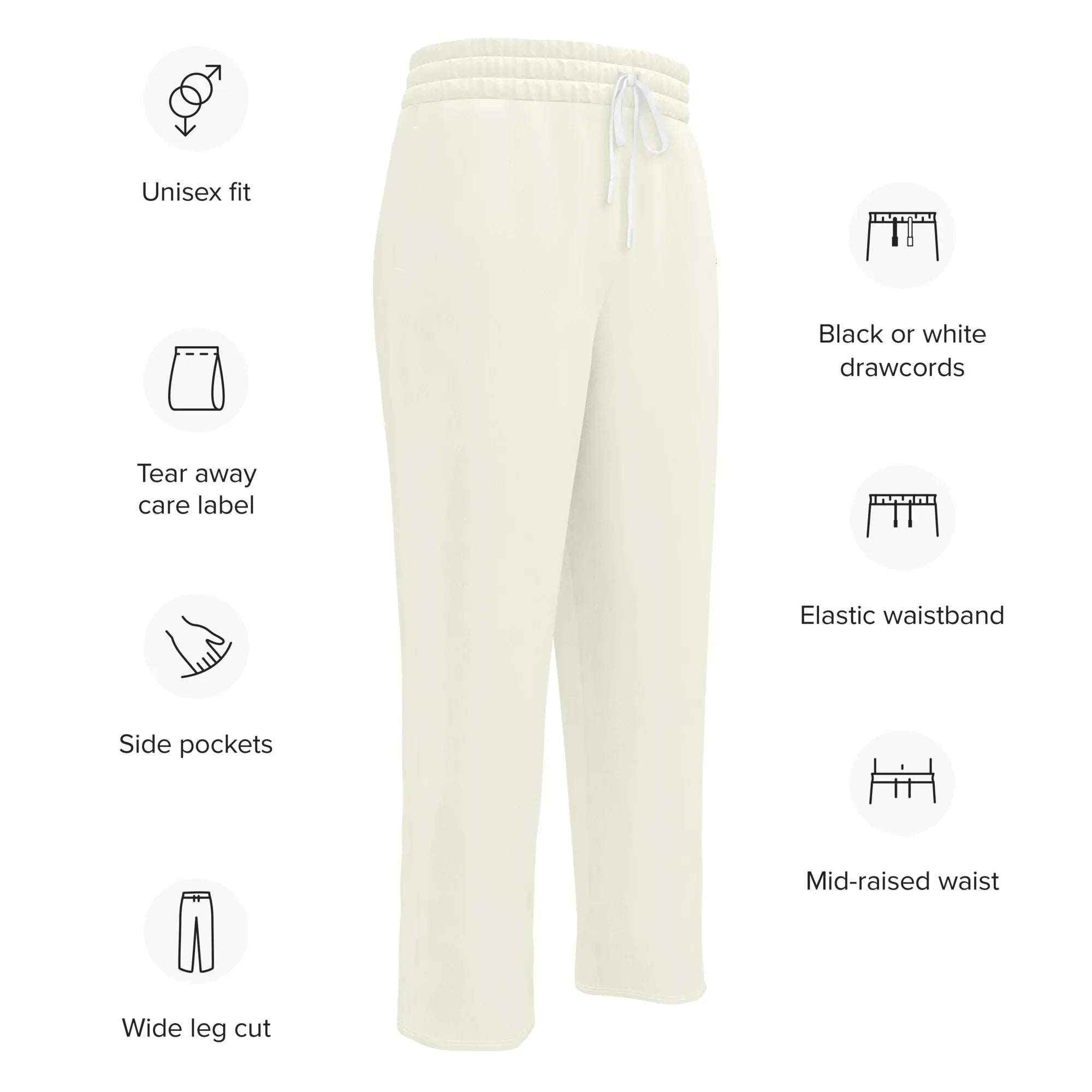AwRans | Unisex Wide-leg joggers Ivory joggers AwRans Clothing all-over-print-unisex-wide-leg-joggers-white-english-678dbf2c3e9a1