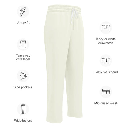 AwRans | Unisex Wide-leg joggers Ivory - AwRans Clothing