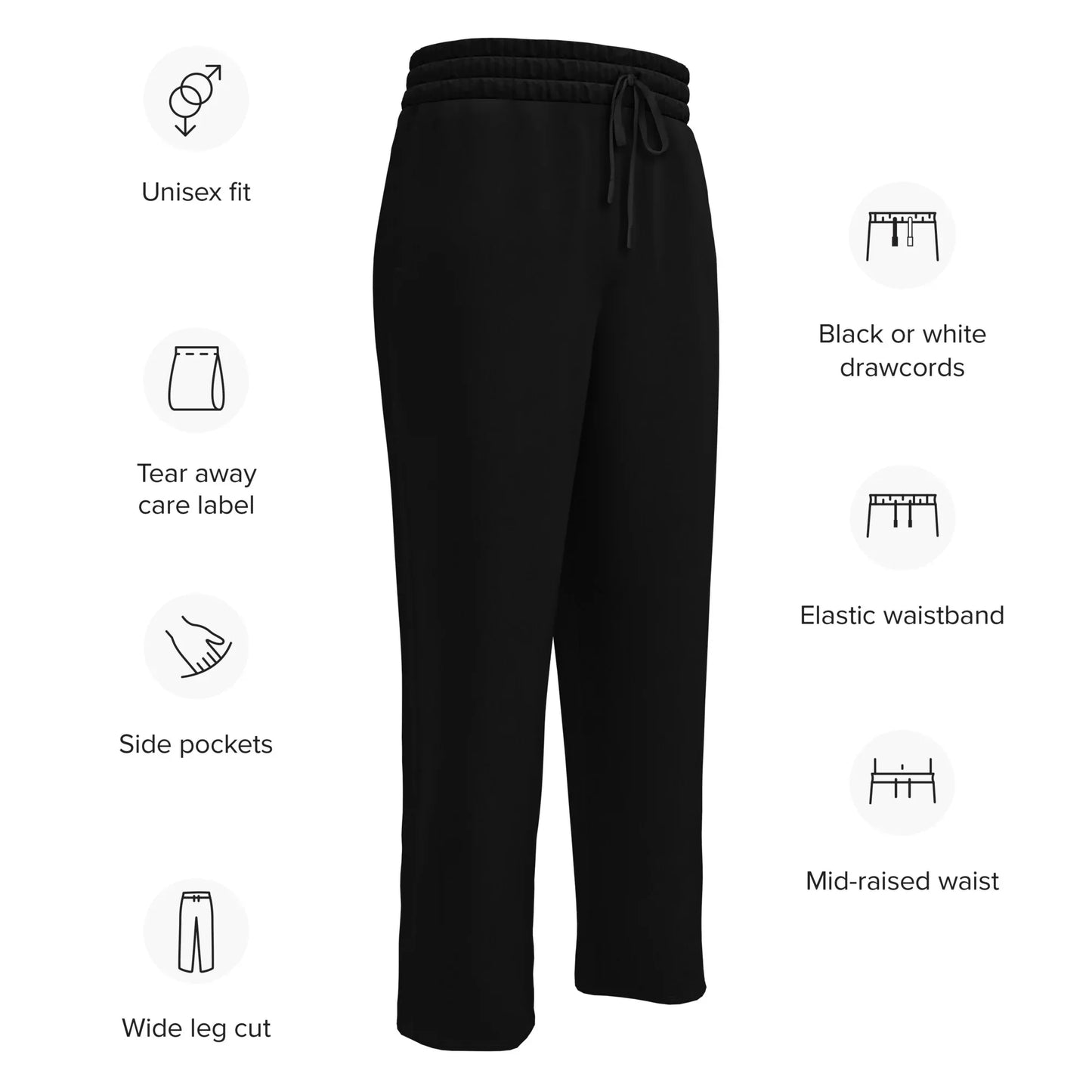 Unisex Wide-leg joggers BLACK - AwRans Clothing
