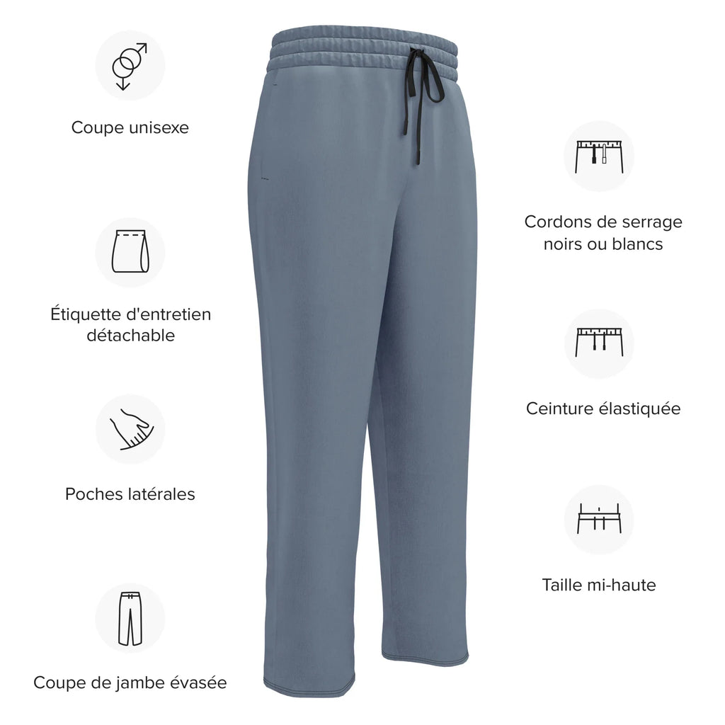 Unisex Wide-leg joggers Slate-Gray joggers AwRans Clothing all-over-print-unisex-wide-leg-joggers-white-french-678f50cc4e0e3