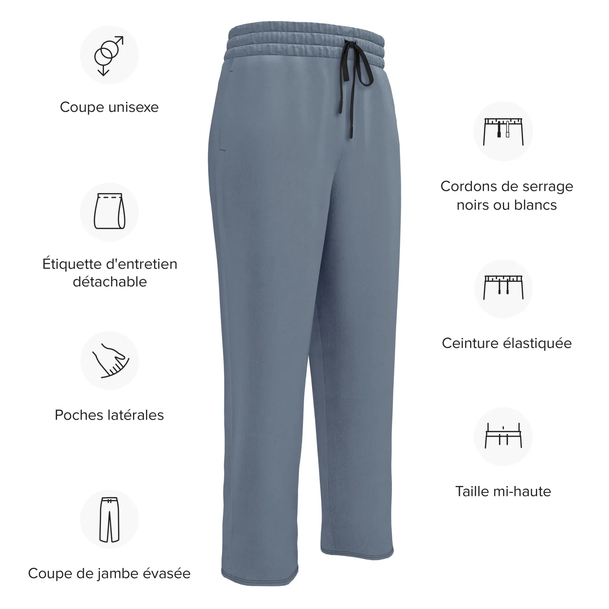 Unisex Wide-leg joggers Slate-Gray joggers AwRans Clothing all-over-print-unisex-wide-leg-joggers-white-french-678f50cc4e0e3