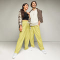 Unisex Wide-leg joggers Khaki 6XL joggers AwRans Clothing all-over-print-unisex-wide-leg-joggers-white-front-678dbda3c7933