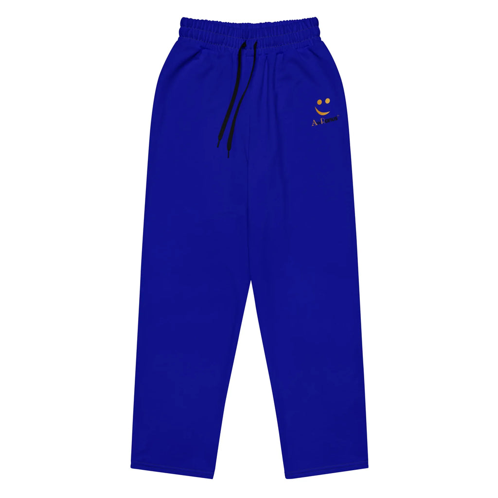 Unisex Wide-leg joggers Dark-blue joggers AwRans Clothing all-over-print-unisex-wide-leg-joggers-white-front-678dbdcfd358e