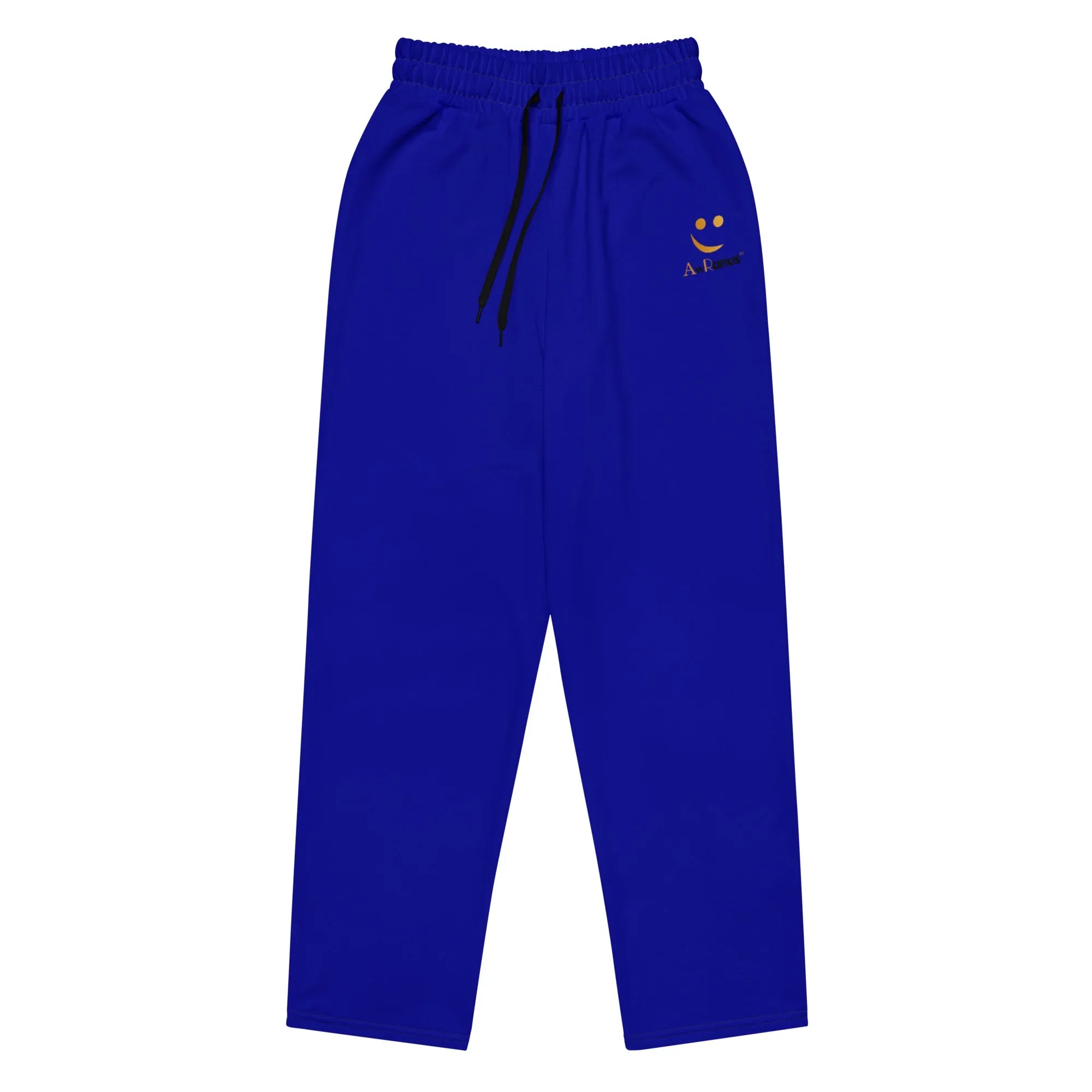 Unisex Wide-leg joggers Dark-blue joggers AwRans Clothing all-over-print-unisex-wide-leg-joggers-white-front-678dbdcfd358e