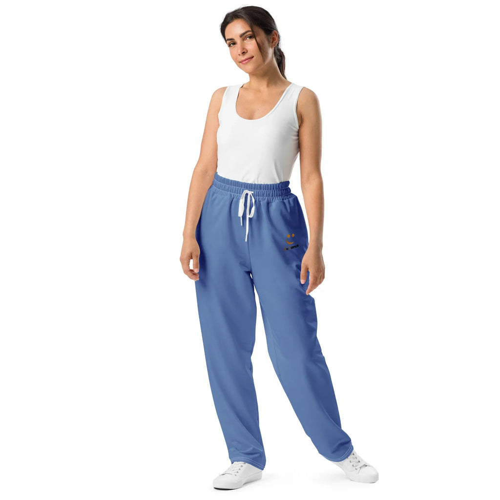 Unisex Wide-leg joggers Glaucous joggers AwRans Clothing all-over-print-unisex-wide-leg-joggers-white-front-678dbe1a6cf81