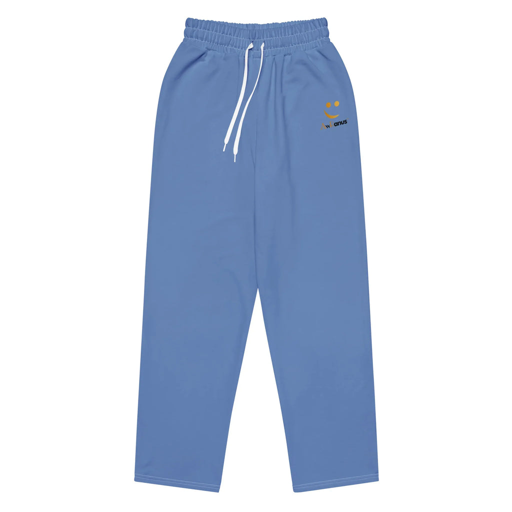 Unisex Wide-leg joggers Glaucous joggers AwRans Clothing all-over-print-unisex-wide-leg-joggers-white-front-678dbe1a6d0d7