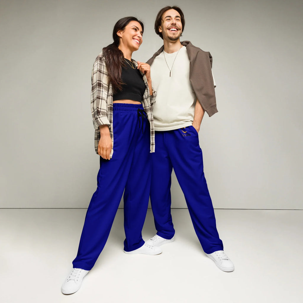 Unisex Wide-leg joggers NavyBlue 6XL joggers AwRans Clothing all-over-print-unisex-wide-leg-joggers-white-front-678dbe4fb5a0b