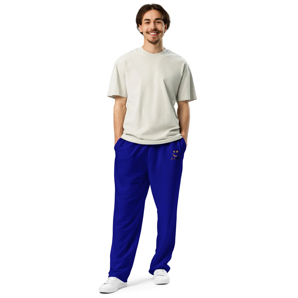 Unisex Wide-leg joggers NavyBlue joggers AwRans Clothing all-over-print-unisex-wide-leg-joggers-white-front-678dbe4fb671a