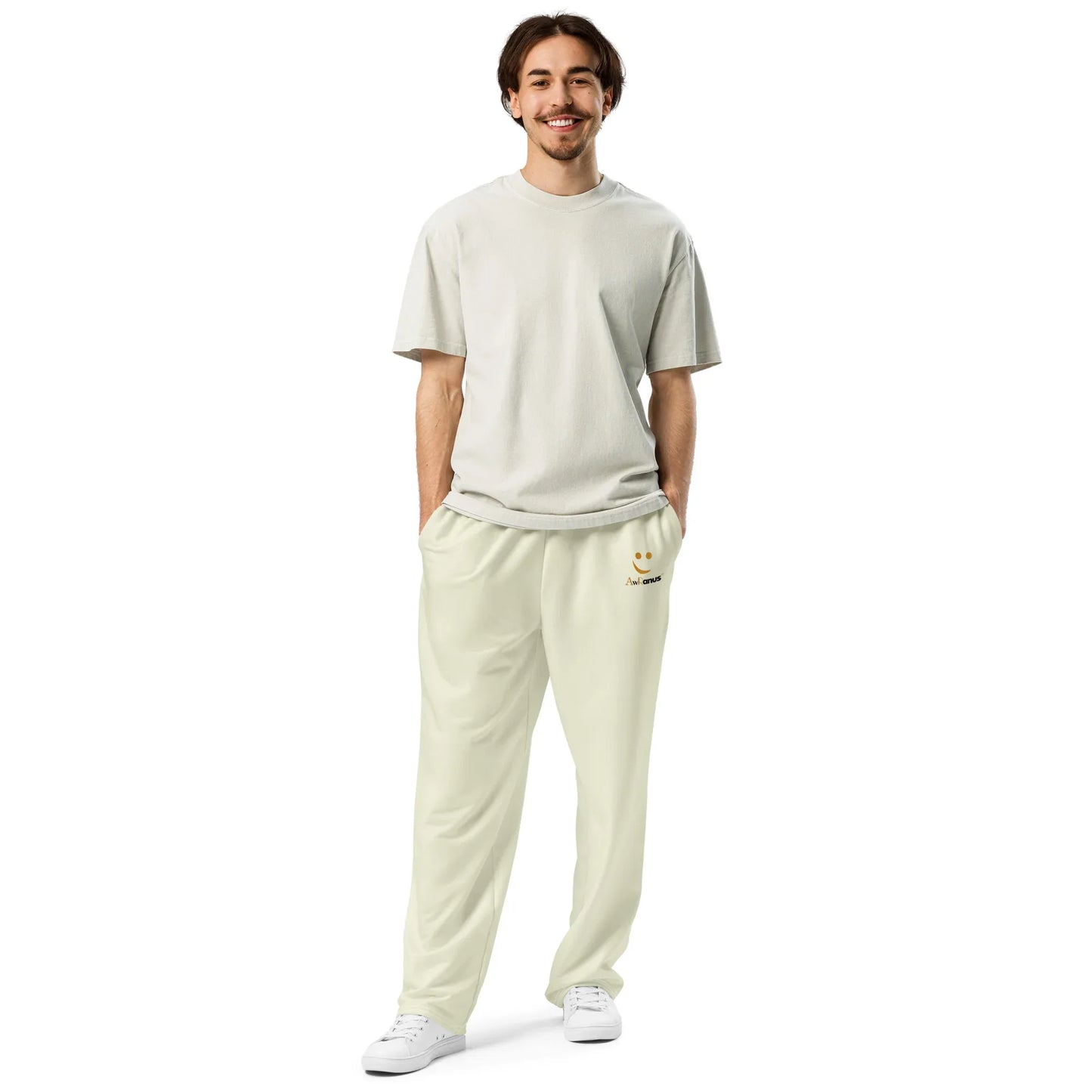 Unisex Wide-leg joggers Beige - AwRans Clothing