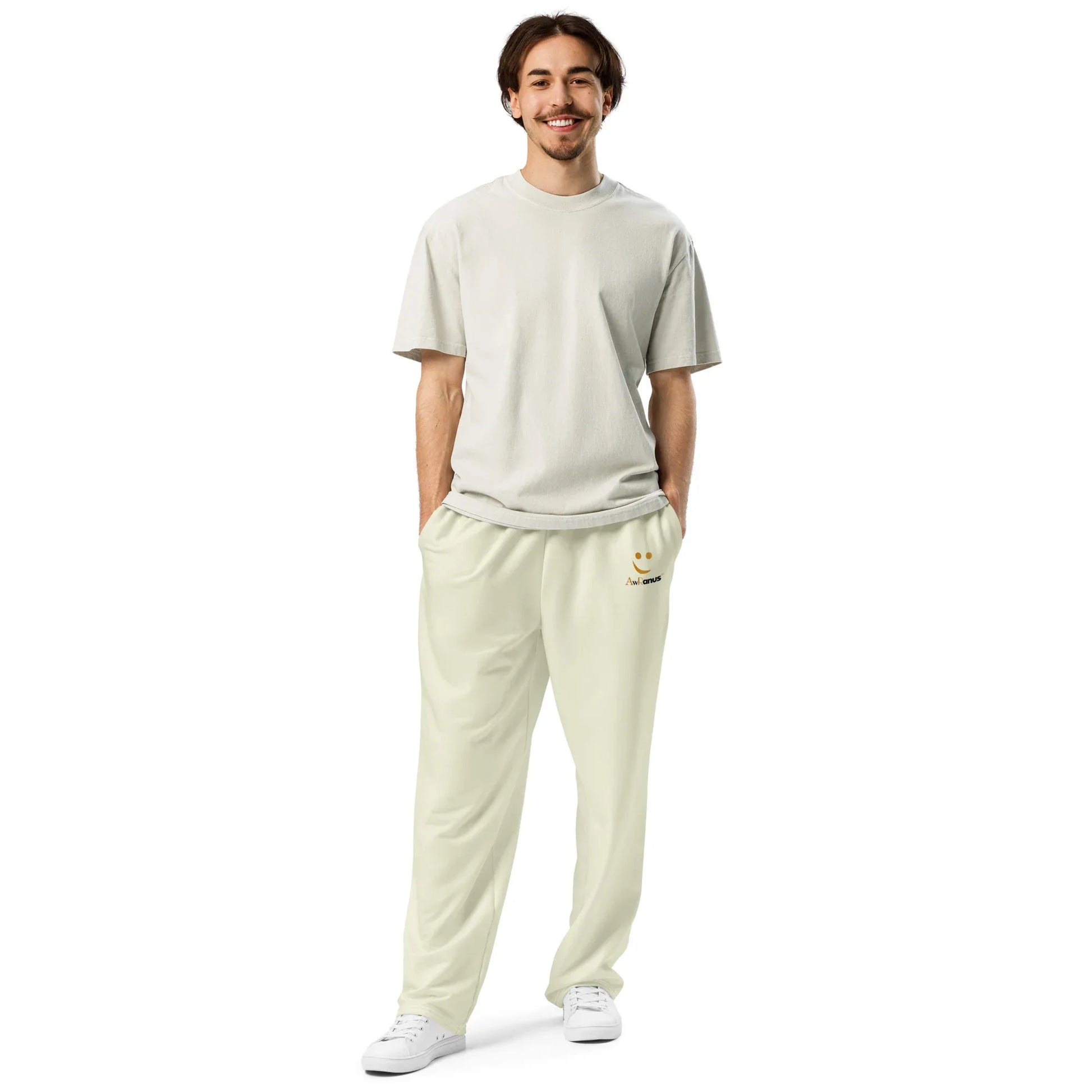 Unisex Wide-leg joggers Beige - AwRans Clothing