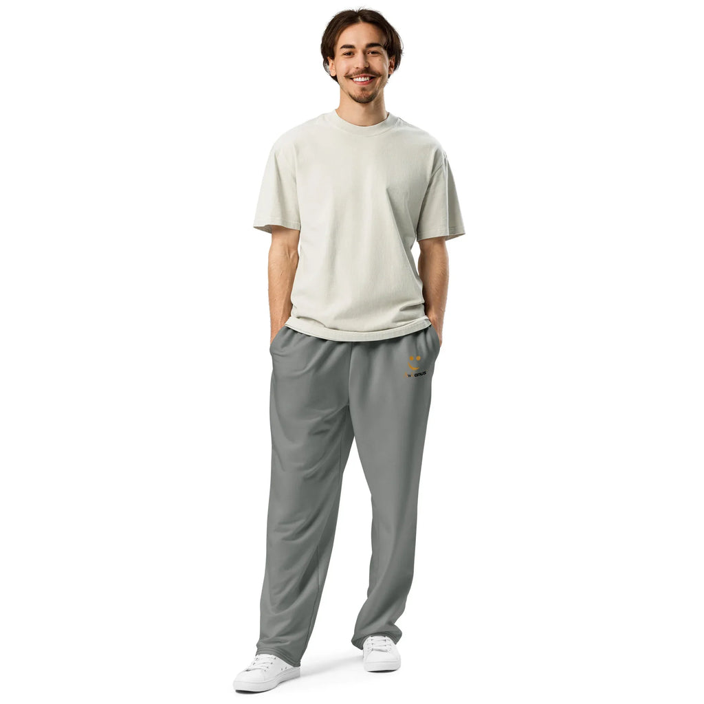Unisex Wide-leg joggers Smoke joggers AwRans Clothing all-over-print-unisex-wide-leg-joggers-white-front-678dbefad16b5