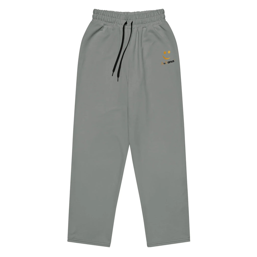 Unisex Wide-leg joggers Smoke joggers AwRans Clothing all-over-print-unisex-wide-leg-joggers-white-front-678dbefad1d46
