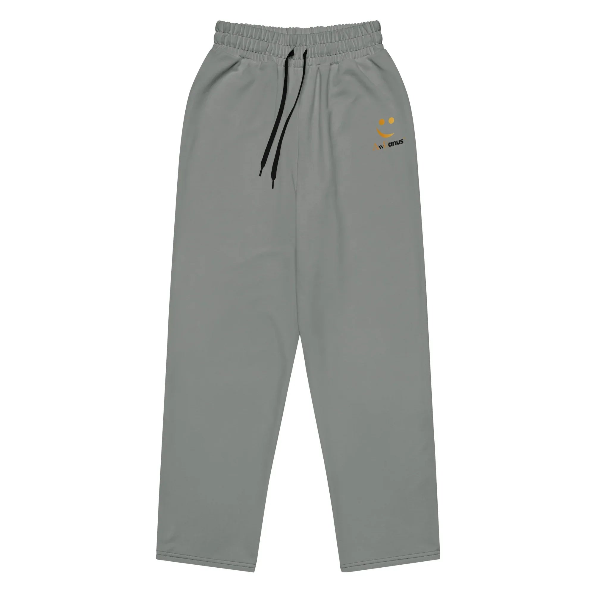 Unisex Wide-leg joggers Smoke joggers AwRans Clothing all-over-print-unisex-wide-leg-joggers-white-front-678dbefad1d46