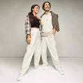 AwRans | Unisex Wide-leg joggers Ivory 6XL joggers AwRans Clothing all-over-print-unisex-wide-leg-joggers-white-front-678dbf2c3da08