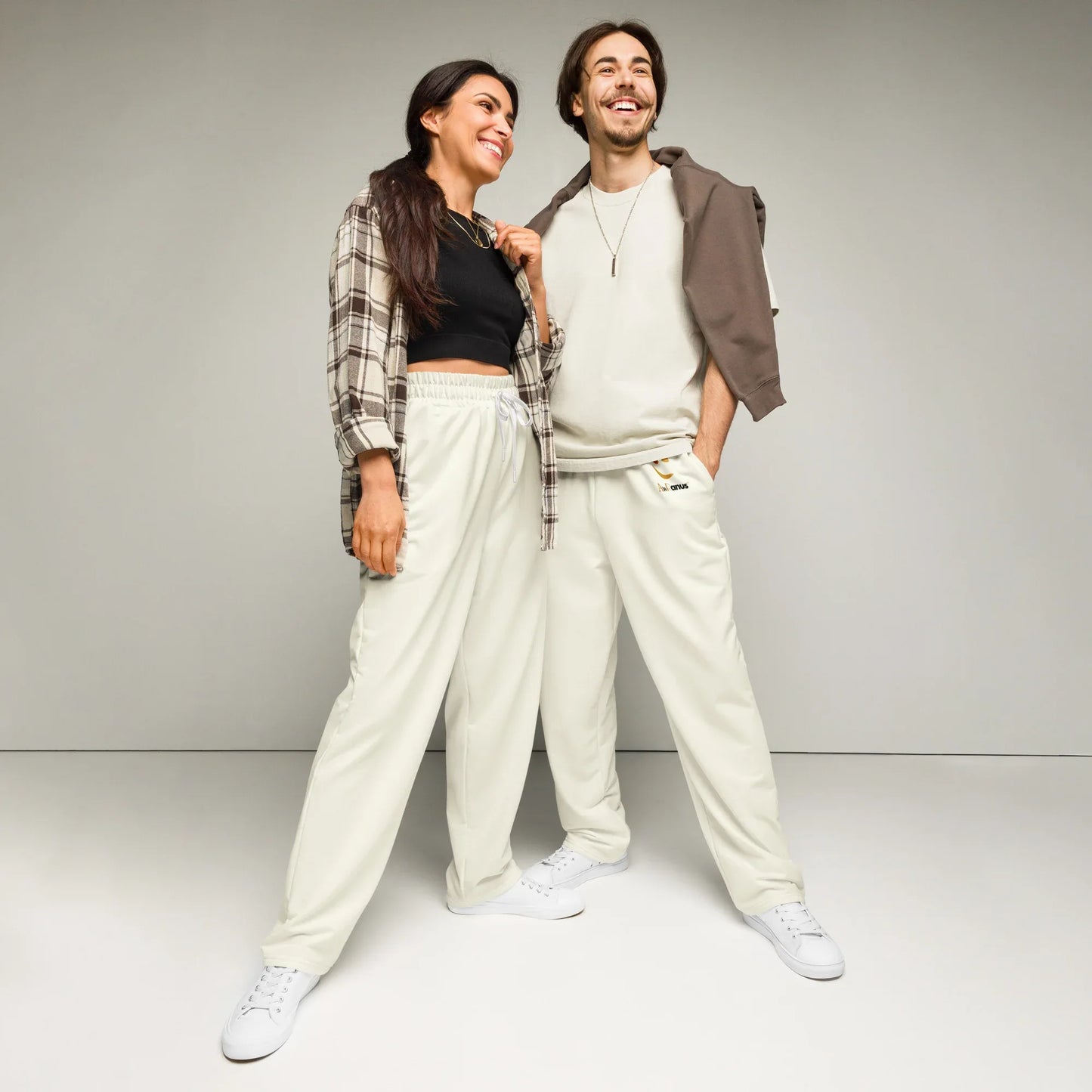 AwRans | Unisex Wide-leg joggers Ivory - AwRans Clothing