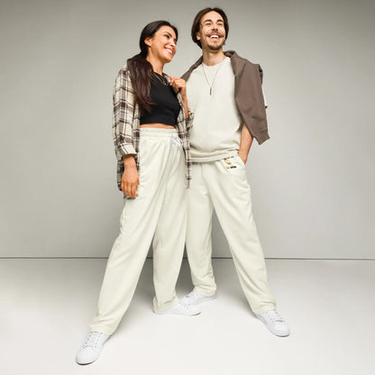 AwRans | Unisex Wide-leg joggers Ivory - AwRans Clothing