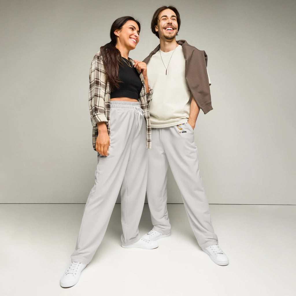 Unisex Wide-leg joggers Platinum 6XL joggers AwRans Clothing all-over-print-unisex-wide-leg-joggers-white-front-678dbf70ad4f3