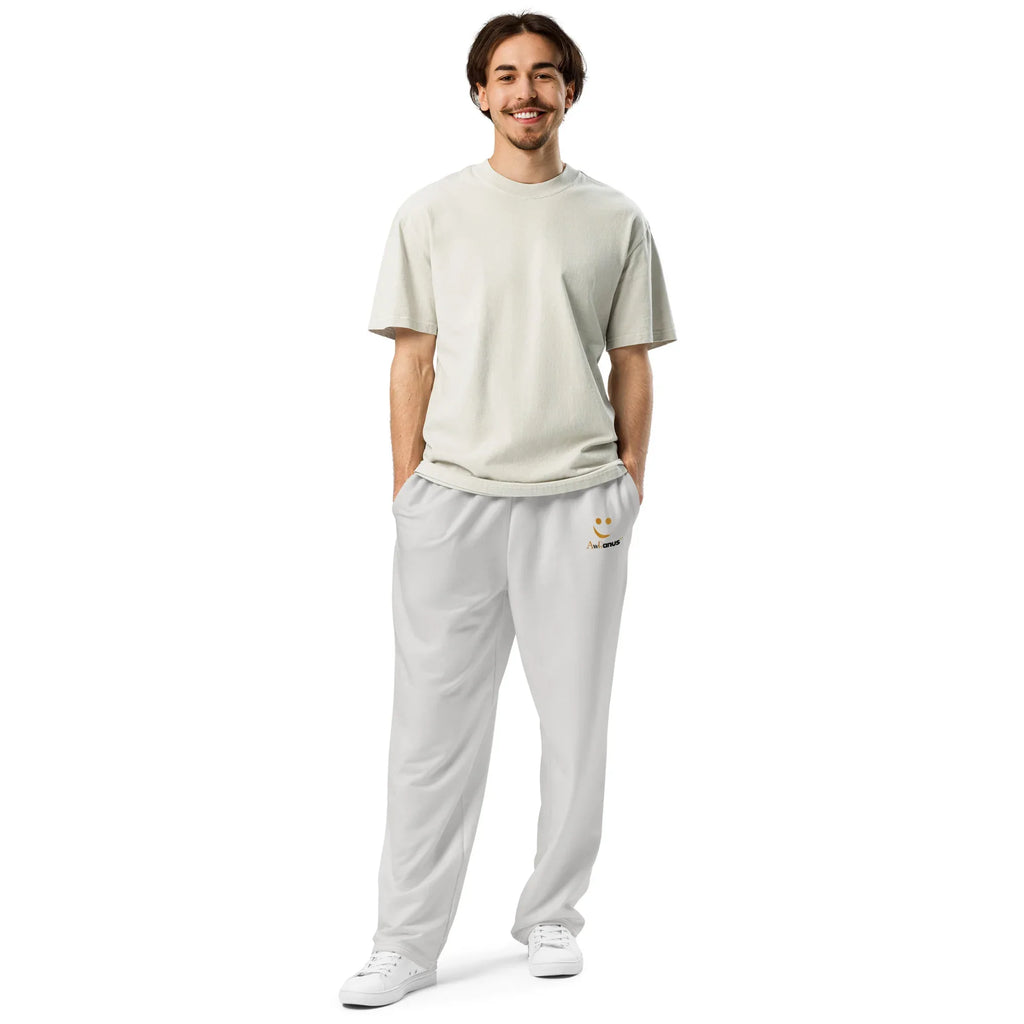 Unisex Wide-leg joggers Platinum joggers AwRans Clothing all-over-print-unisex-wide-leg-joggers-white-front-678dbf70ae0e4