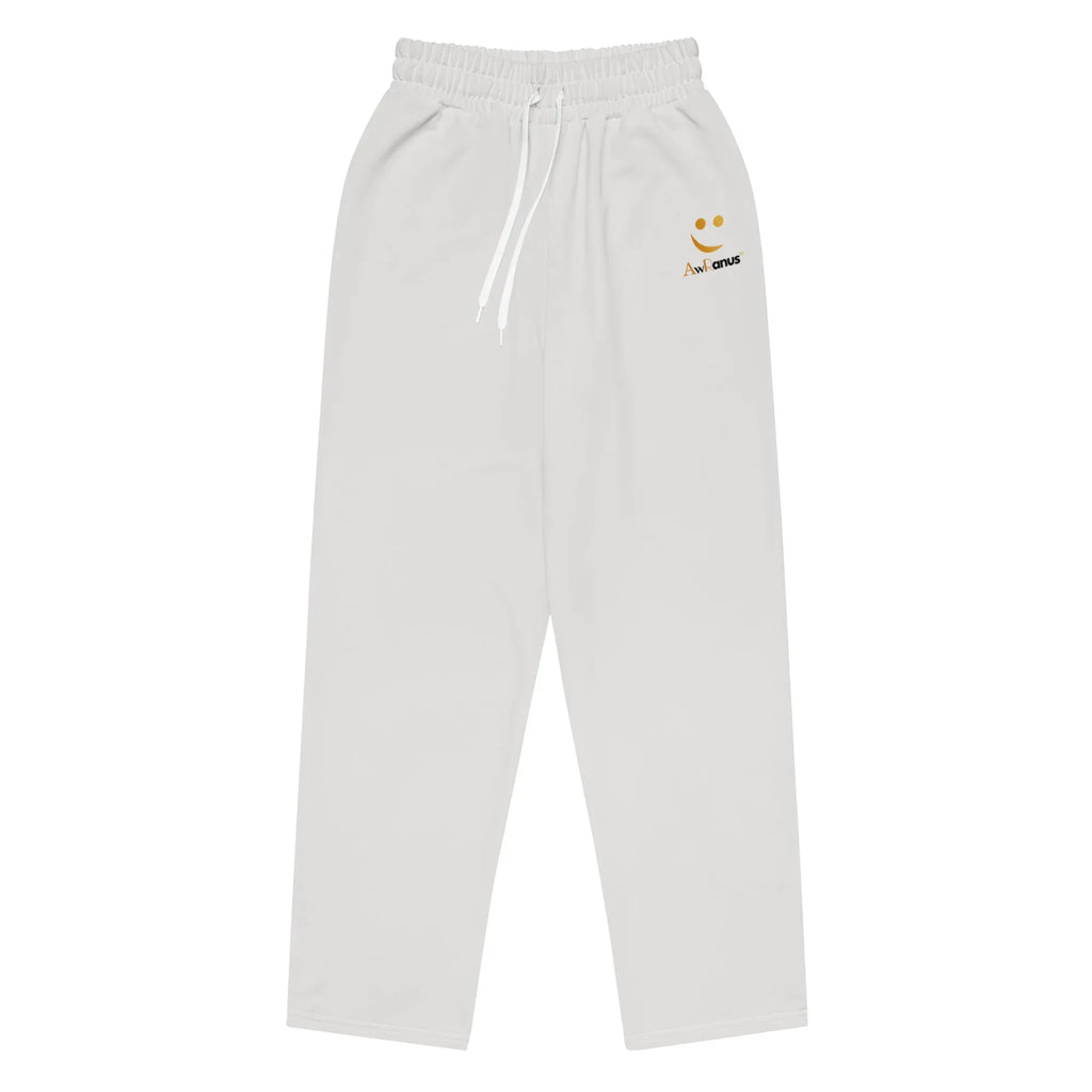 Unisex Wide-leg joggers Platinum joggers AwRans Clothing all-over-print-unisex-wide-leg-joggers-white-front-678dbf70ae4c9