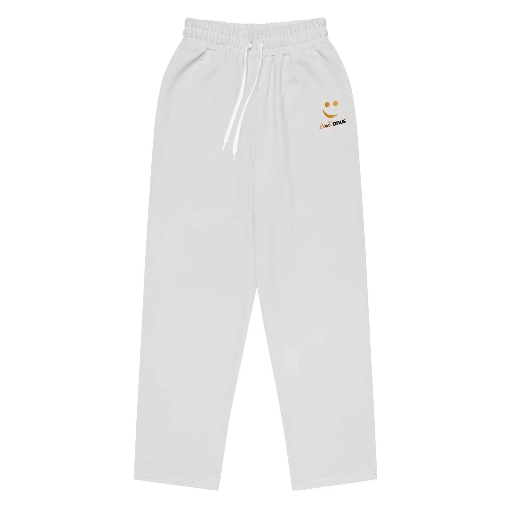 Unisex Wide-leg joggers Platinum joggers AwRans Clothing all-over-print-unisex-wide-leg-joggers-white-front-678dbf70ae4c9