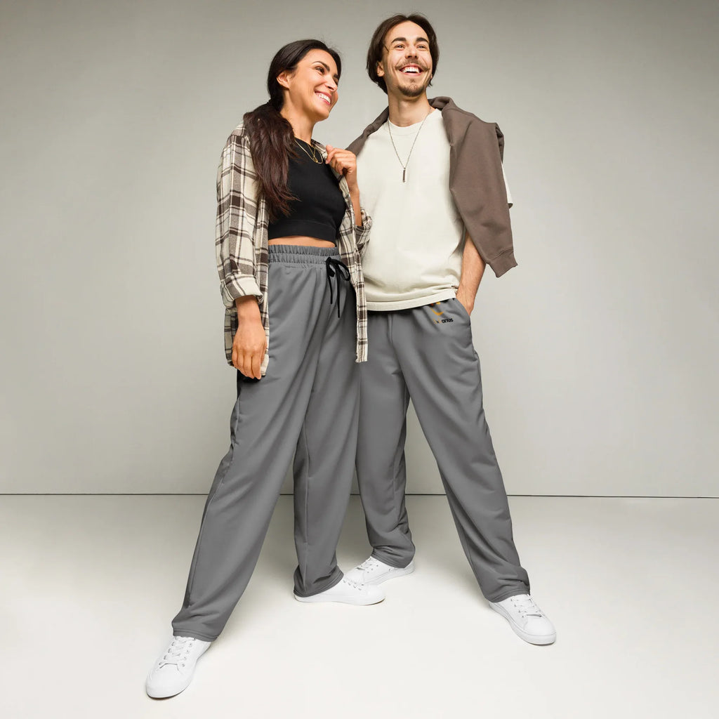 Unisex Wide-leg joggers Gray 6XL joggers AwRans Clothing all-over-print-unisex-wide-leg-joggers-white-front-678f5044e53cc