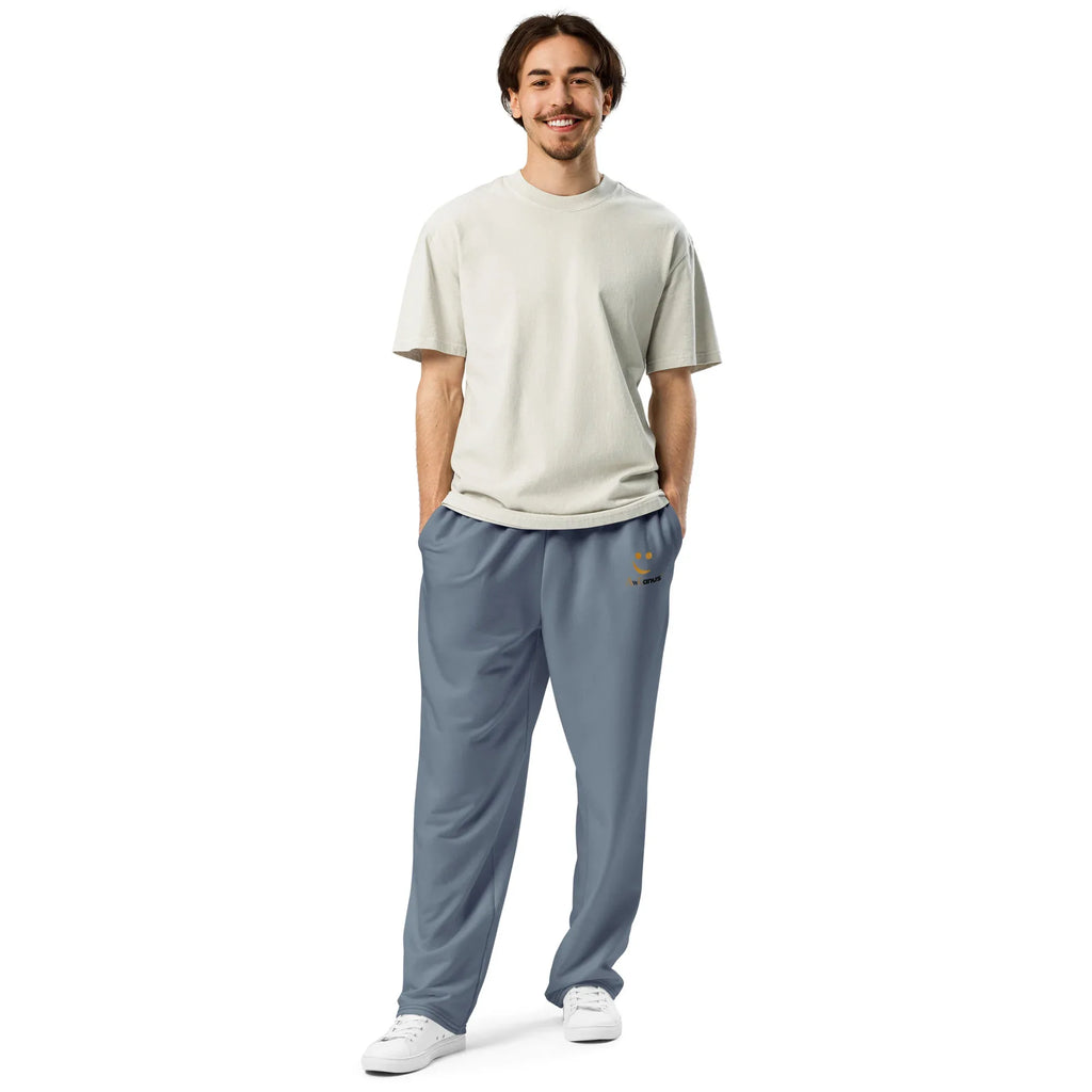 Unisex Wide-leg joggers Slate-Gray joggers AwRans Clothing all-over-print-unisex-wide-leg-joggers-white-front-678f50cc4dcde
