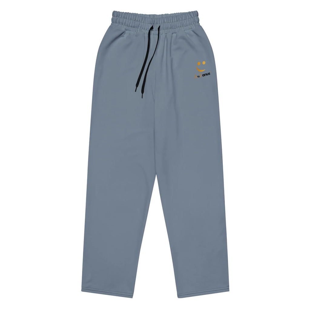 Unisex Wide-leg joggers Slate-Gray joggers AwRans Clothing all-over-print-unisex-wide-leg-joggers-white-front-678f50cc4e17c