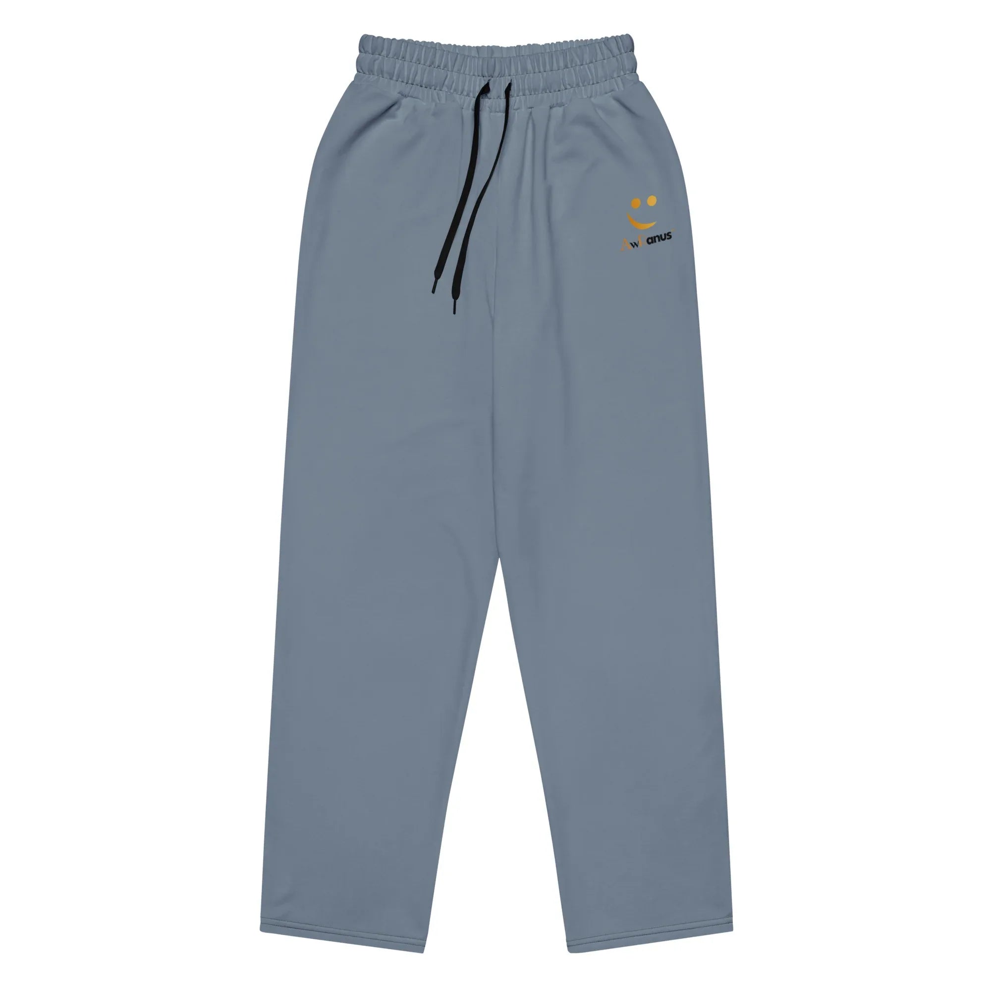 Unisex Wide-leg joggers Slate-Gray joggers AwRans Clothing all-over-print-unisex-wide-leg-joggers-white-front-678f50cc4e17c