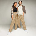 Unisex Wide-leg joggers Tan 6XL joggers AwRans Clothing all-over-print-unisex-wide-leg-joggers-white-front-678f51004961b