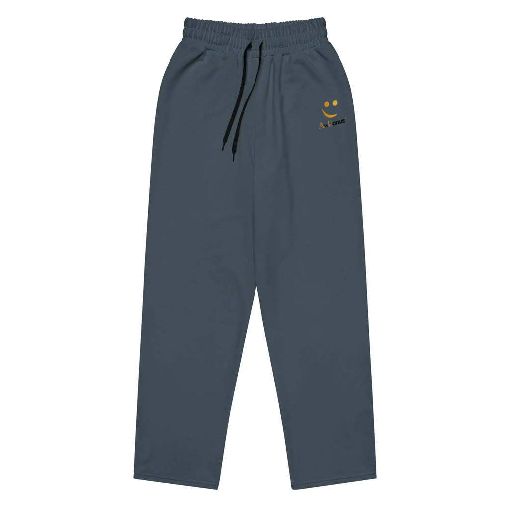 Unisex Wide-leg joggers Charcoal joggers AwRans Clothing all-over-print-unisex-wide-leg-joggers-white-front-678f51440a0d3