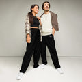 Unisex Wide-leg joggers BLACK 6XL joggers AwRans Clothing all-over-print-unisex-wide-leg-joggers-white-front-678f517f09451