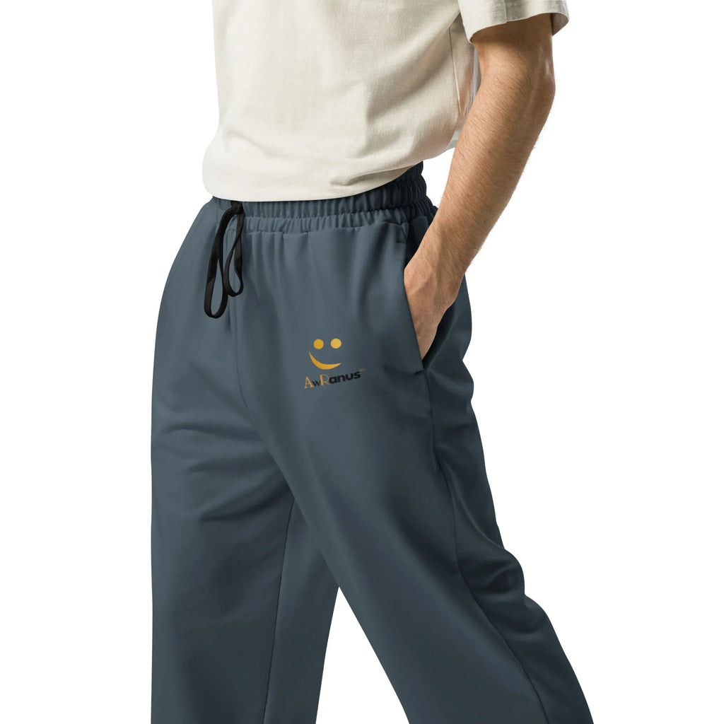 Unisex Wide-leg joggers Charcoal joggers AwRans Clothing all-over-print-unisex-wide-leg-joggers-white-left-678f51440a474