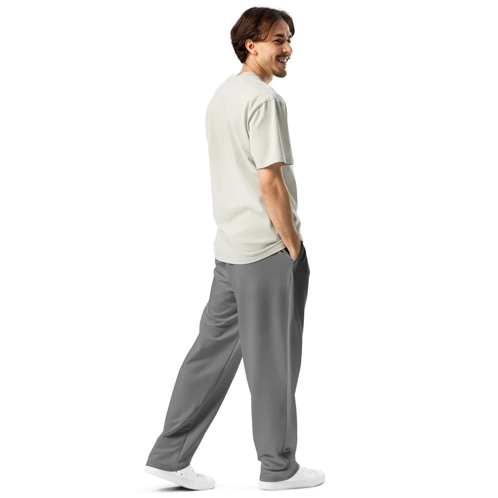 Unisex Wide-leg joggers Gray joggers AwRans Clothing all-over-print-unisex-wide-leg-joggers-white-right-back-678f5044e5ad6