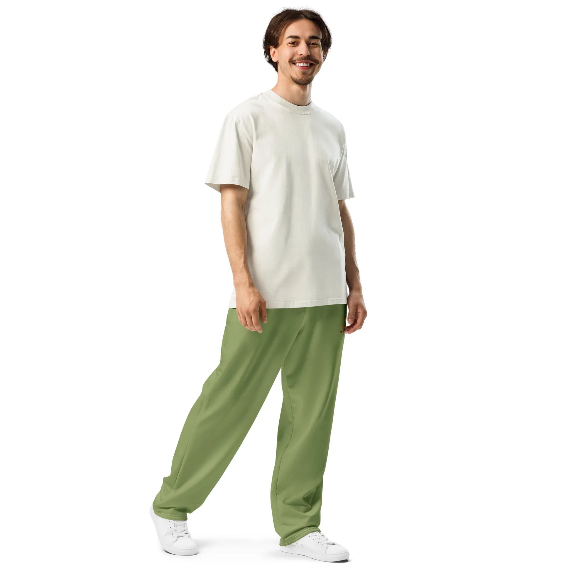 Unisex Wide-leg joggers Sage-Green - AwRans Clothing