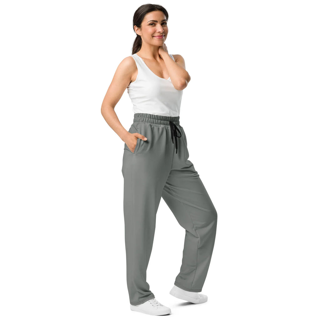 Unisex Wide-leg joggers Smoke joggers AwRans Clothing all-over-print-unisex-wide-leg-joggers-white-right-front-678dbefad1ac4