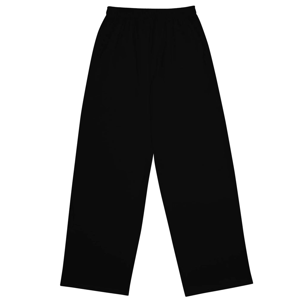 All-over Print Unisex Wide-Leg Pants BLACK Pants AwRans Clothing all-over-print-unisex-wide-leg-pants-white-back-67921b7033ae0