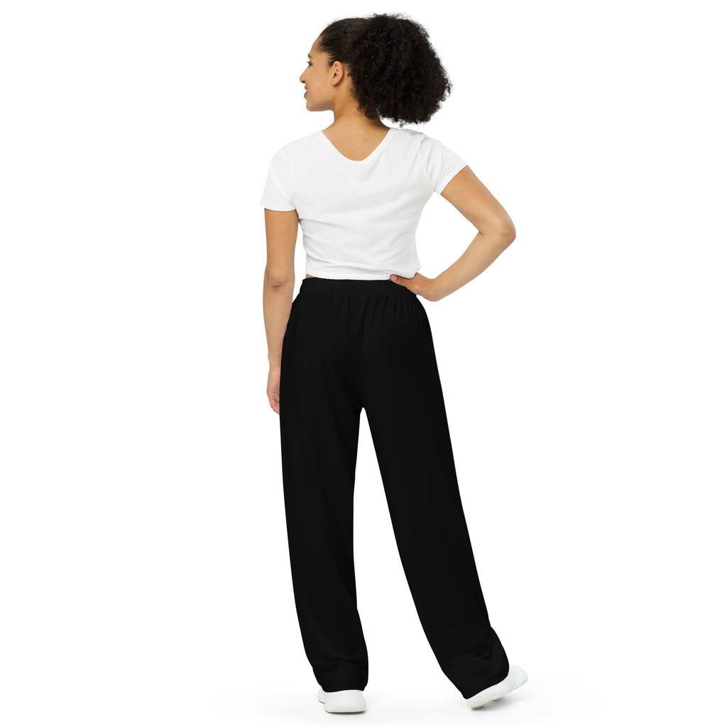 All-over Print Unisex Wide-Leg Pants BLACK Pants AwRans Clothing all-over-print-unisex-wide-leg-pants-white-back-67921b7033b70
