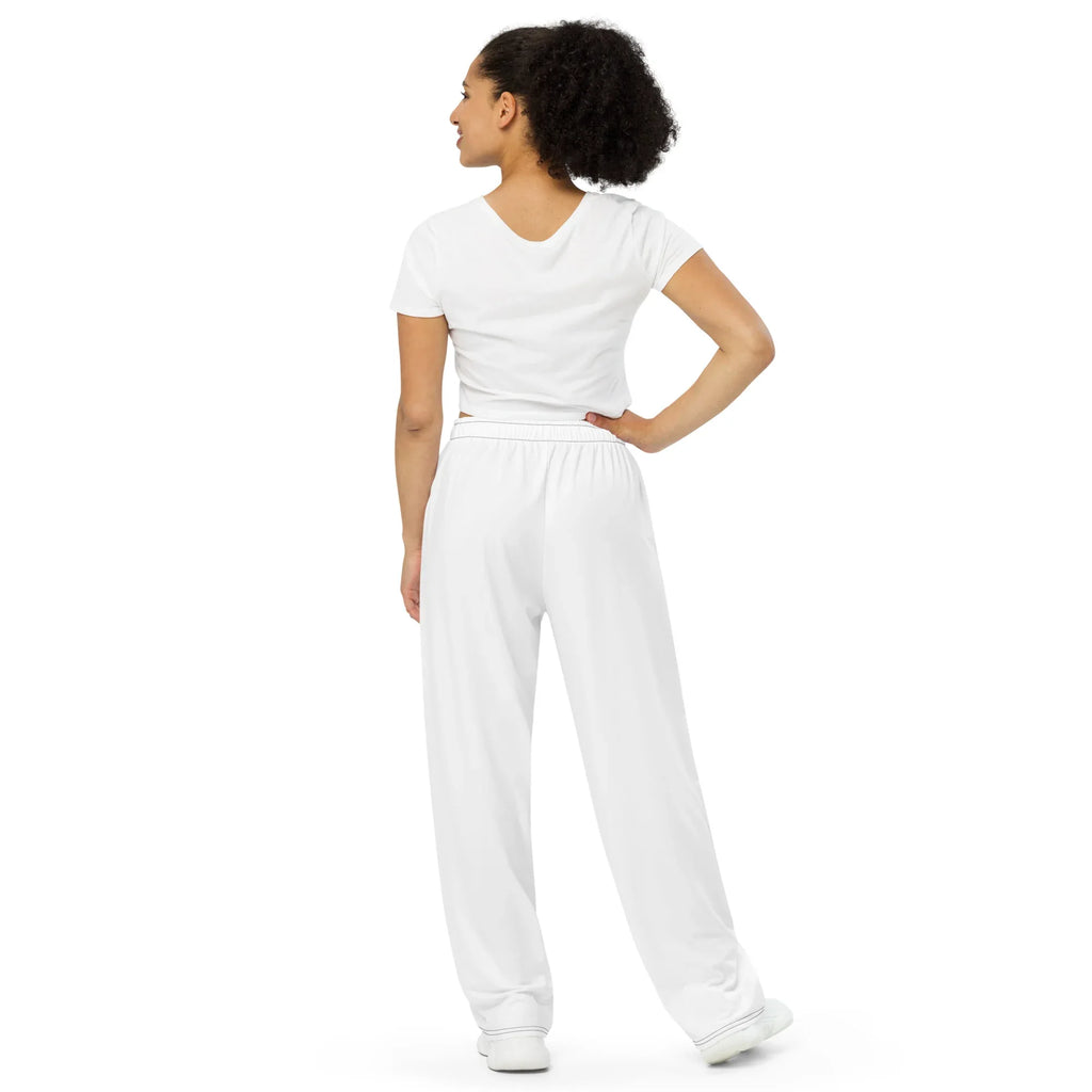 All-over Print Unisex Wide-Leg Pants WHITE Pants AwRans Clothing all-over-print-unisex-wide-leg-pants-white-back-67921bac542df