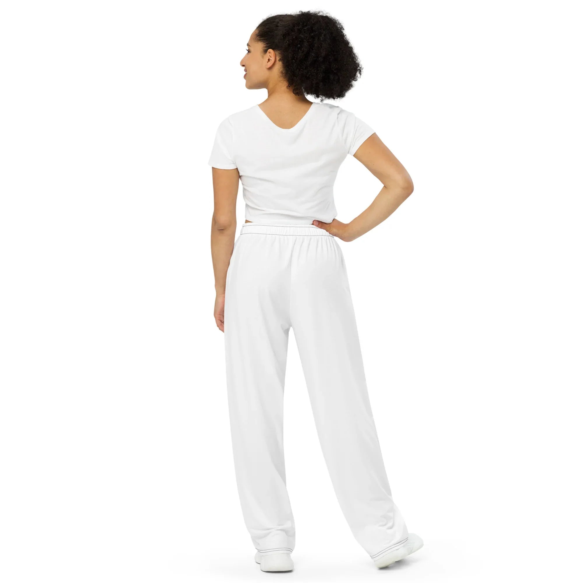 All-over Print Unisex Wide-Leg Pants WHITE - AwRans Clothing