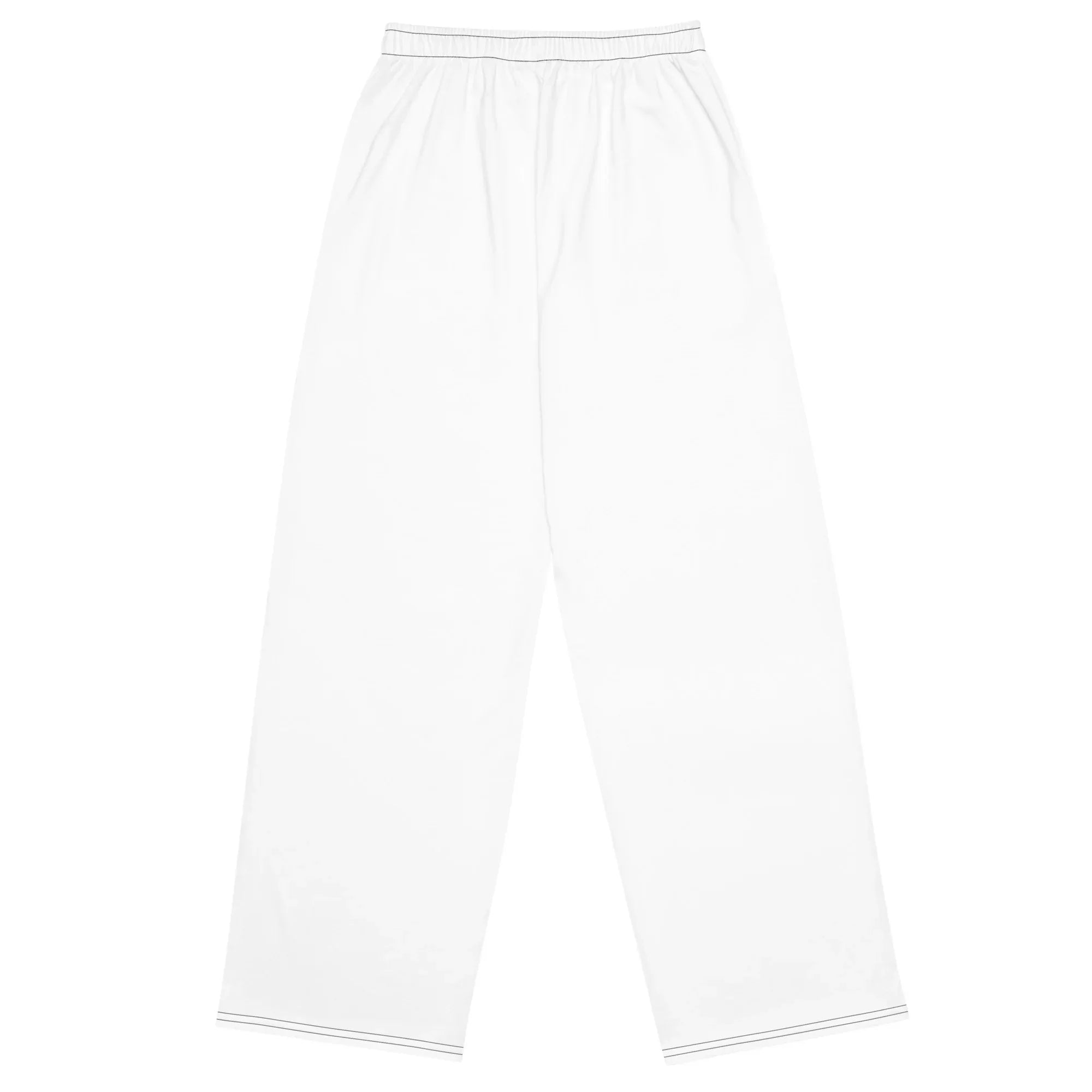 All-over Print Unisex Wide-Leg Pants WHITE Pants AwRans Clothing all-over-print-unisex-wide-leg-pants-white-back-67921bac545dd
