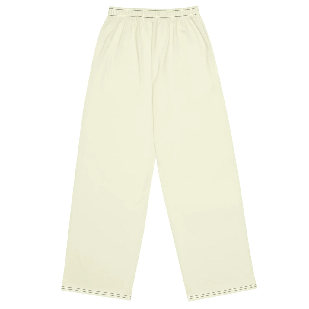 All-over Print Unisex Wide-Leg Pants beige Pants AwRans Clothing all-over-print-unisex-wide-leg-pants-white-back-67921bec59451