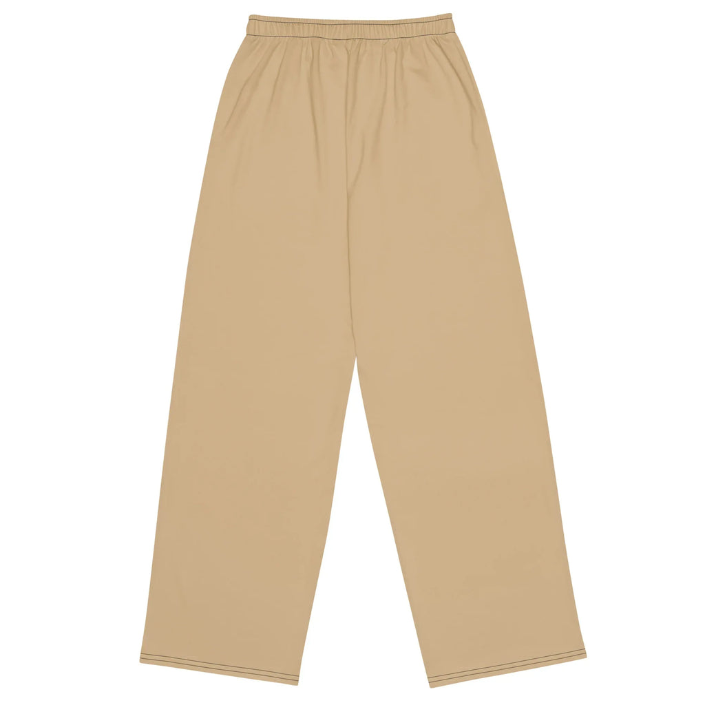 All-over Print Unisex Wide-Leg Pants Tan Pants AwRans Clothing all-over-print-unisex-wide-leg-pants-white-back-67921c42c4a2e