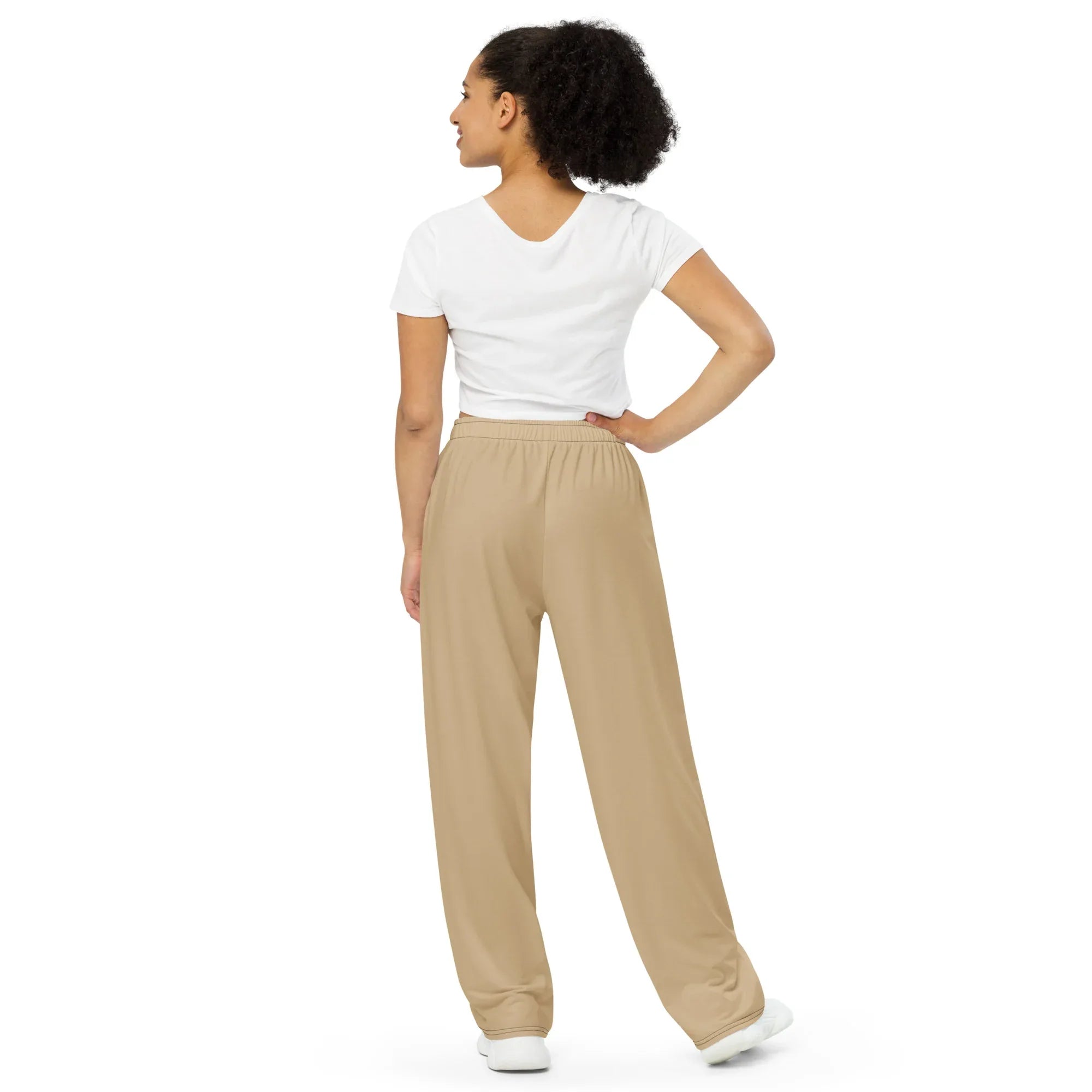 All-over Print Unisex Wide-Leg Pants Tan Pants AwRans Clothing all-over-print-unisex-wide-leg-pants-white-back-67921c42c4acb
