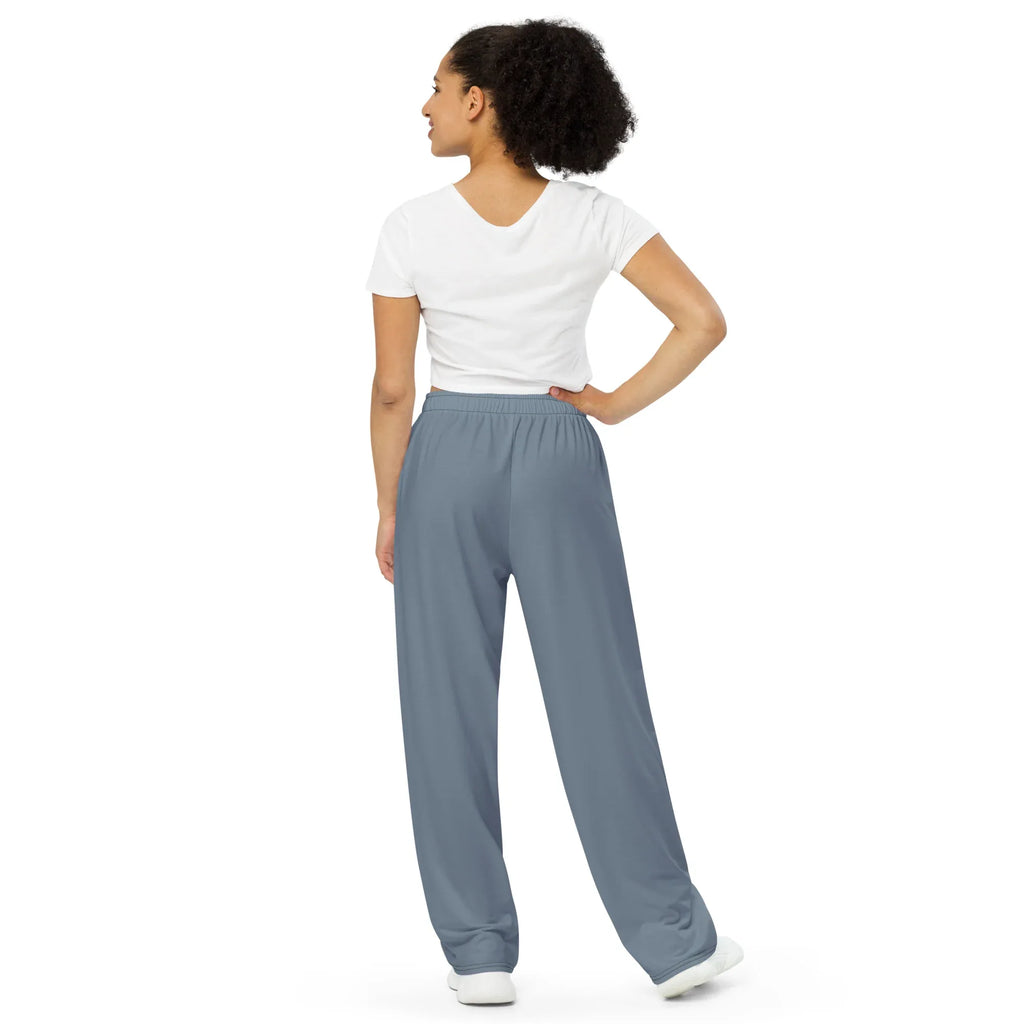 All-over Print Unisex Wide-Leg Pants Slate-Gray Pants AwRans Clothing all-over-print-unisex-wide-leg-pants-white-back-67921c790fbfd