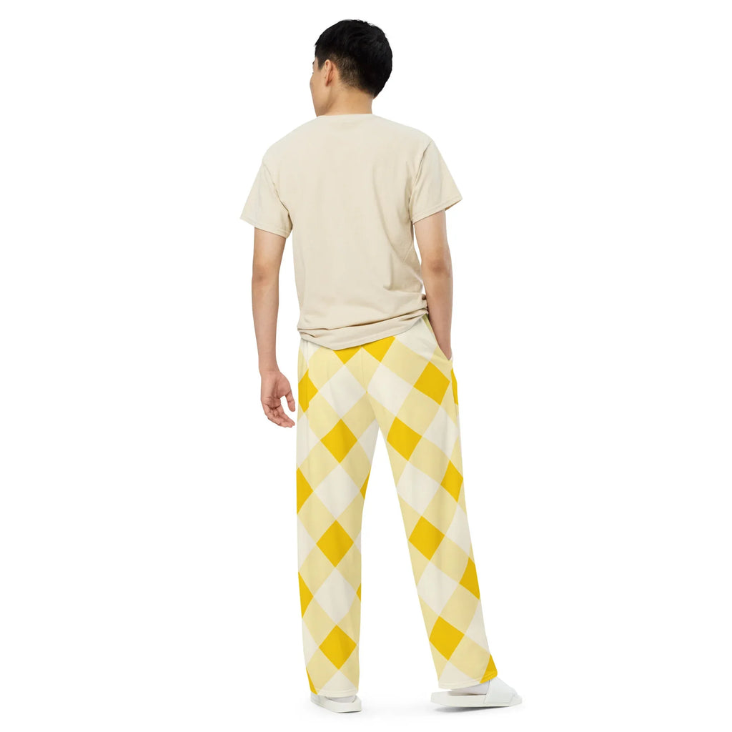 All-over Print Unisex Wide-Leg Pants Pants AwRans Clothing all-over-print-unisex-wide-leg-pants-white-back-67921d0b35ce9