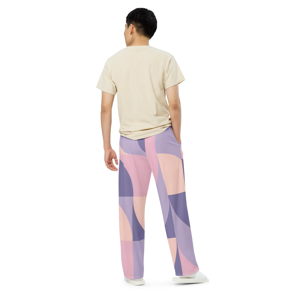 All-over Print Unisex Wide-Leg Pants Pants AwRans Clothing all-over-print-unisex-wide-leg-pants-white-back-67921da180004