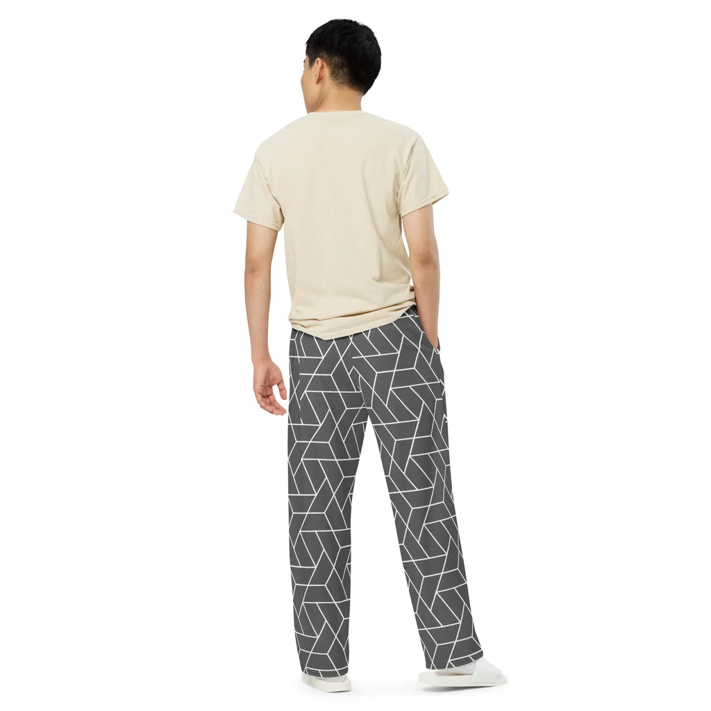 All-over Print Unisex Wide-Leg Pants Pants AwRans Clothing all-over-print-unisex-wide-leg-pants-white-back-67921dee1c8ba