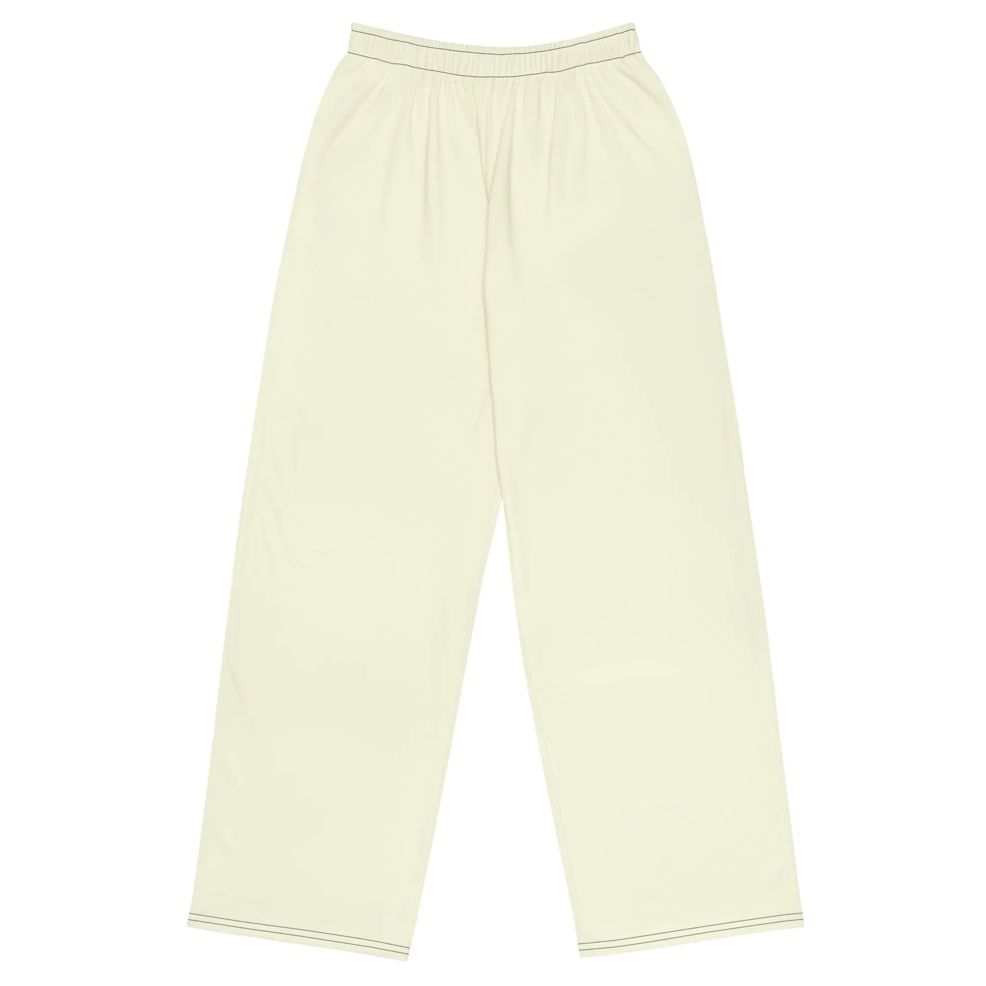 All-over Print Unisex Wide-Leg Pants beige Pants AwRans Clothing all-over-print-unisex-wide-leg-pants-white-front-67921bec593d3