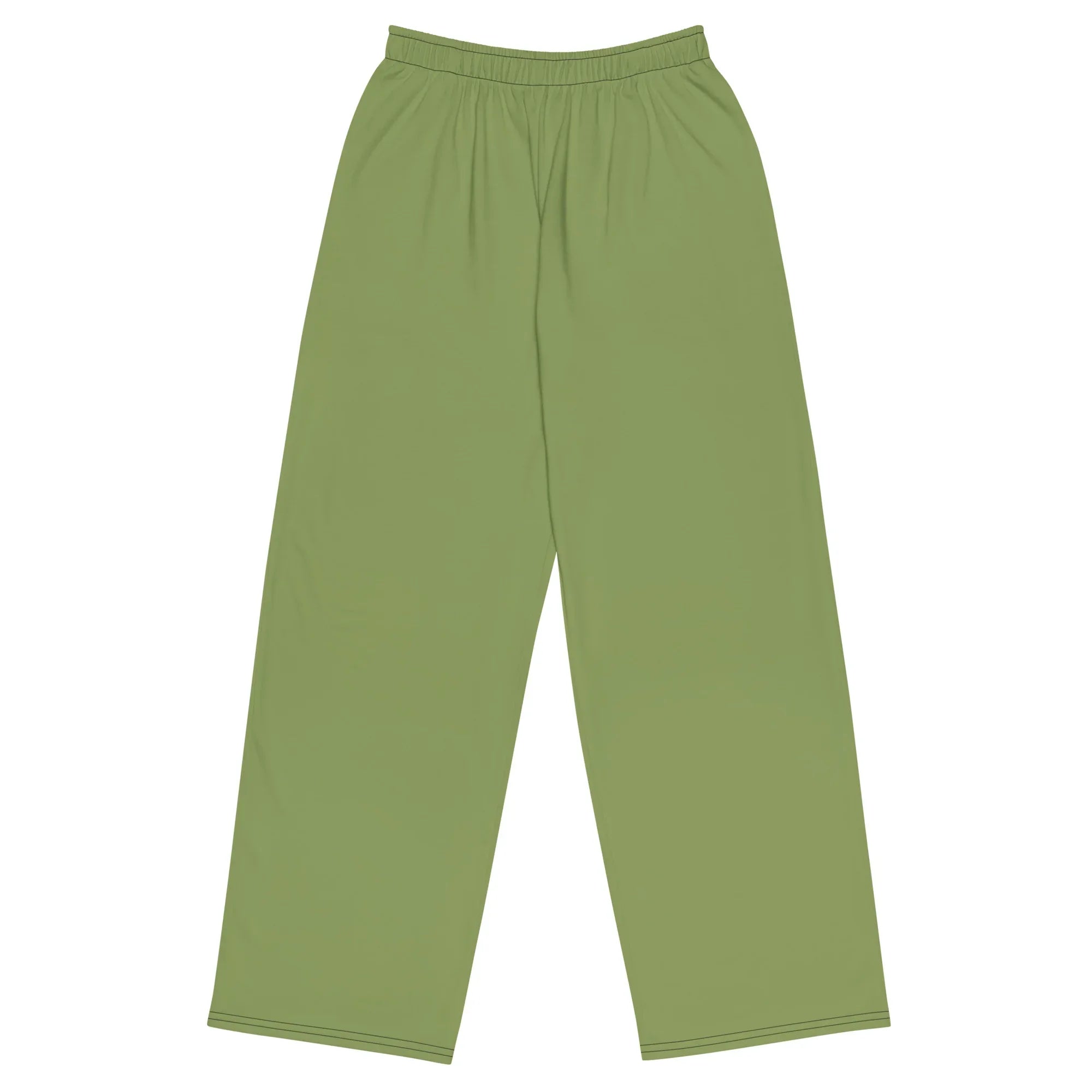 All-over Print Unisex Wide-Leg Pants Sage-Green Pants AwRans Clothing all-over-print-unisex-wide-leg-pants-white-front-67921c14e655f