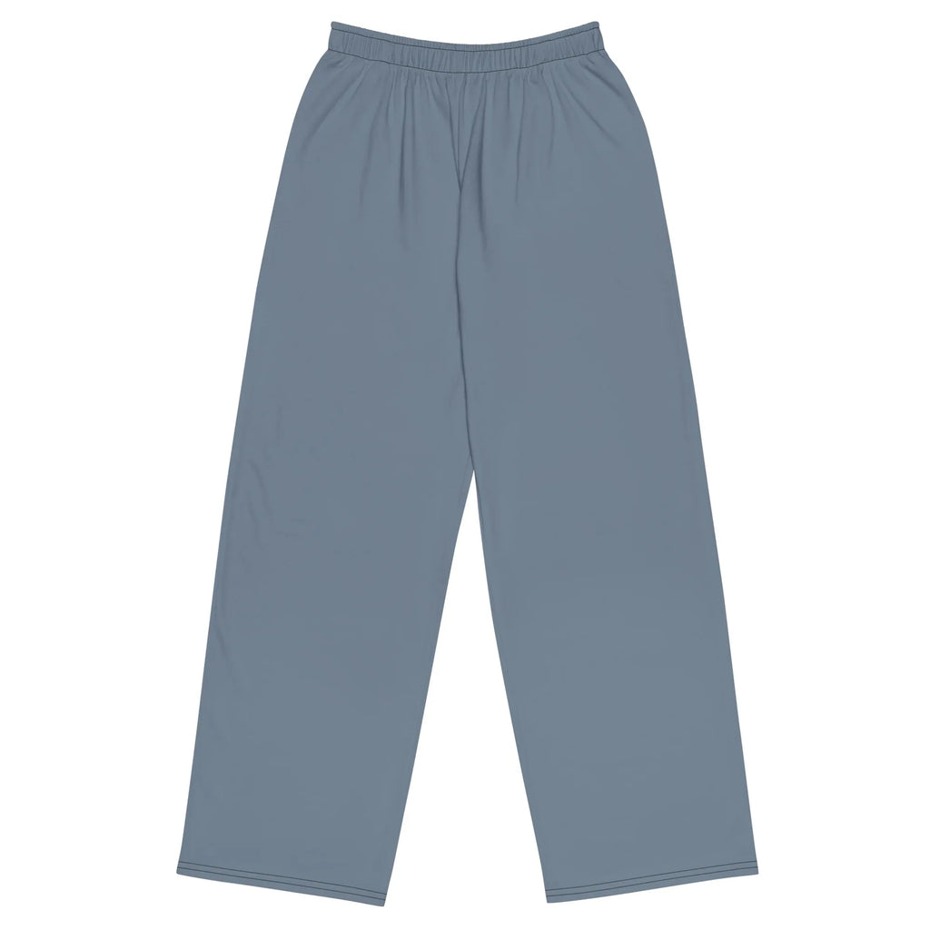 All-over Print Unisex Wide-Leg Pants Slate-Gray Pants AwRans Clothing all-over-print-unisex-wide-leg-pants-white-front-67921c790fd93